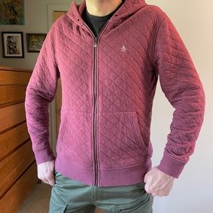 Original Penguin Quilted Zippered Hoodie Medium